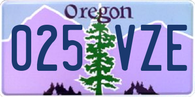 OR license plate 025VZE