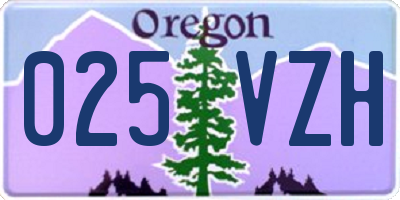 OR license plate 025VZH