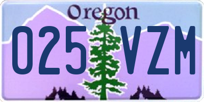 OR license plate 025VZM