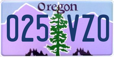 OR license plate 025VZO