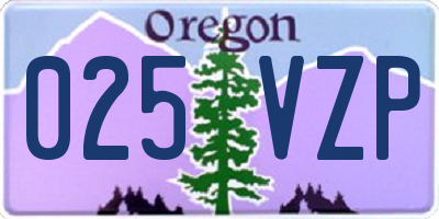 OR license plate 025VZP