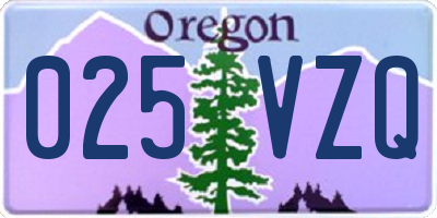 OR license plate 025VZQ