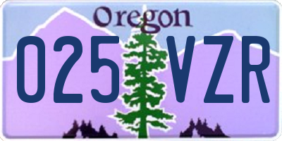 OR license plate 025VZR