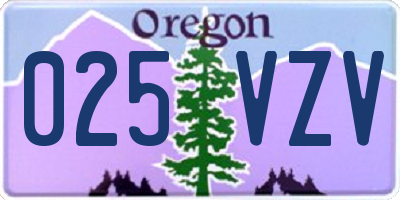 OR license plate 025VZV