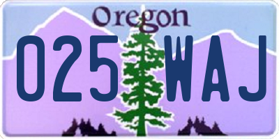 OR license plate 025WAJ