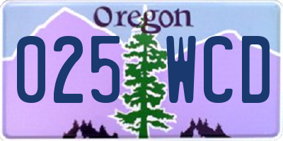 OR license plate 025WCD