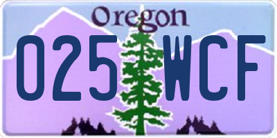 OR license plate 025WCF