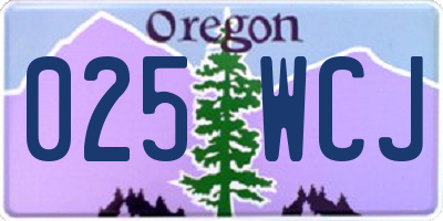 OR license plate 025WCJ