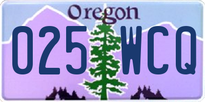 OR license plate 025WCQ