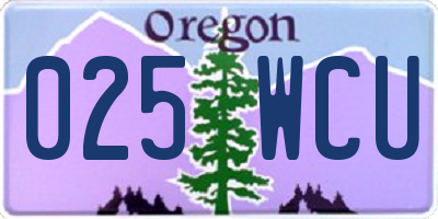 OR license plate 025WCU