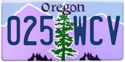 OR license plate 025WCV