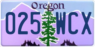 OR license plate 025WCX