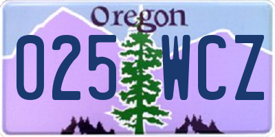 OR license plate 025WCZ