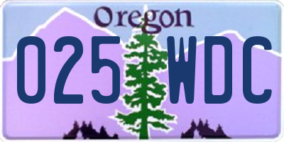 OR license plate 025WDC