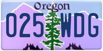 OR license plate 025WDG