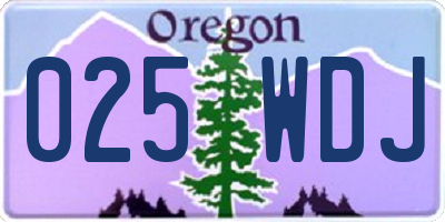 OR license plate 025WDJ