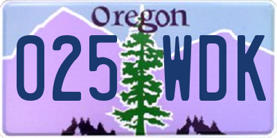 OR license plate 025WDK