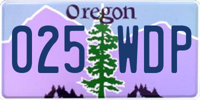 OR license plate 025WDP