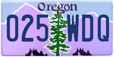 OR license plate 025WDQ