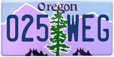 OR license plate 025WEG