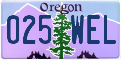 OR license plate 025WEL
