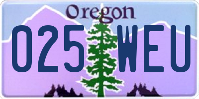 OR license plate 025WEU