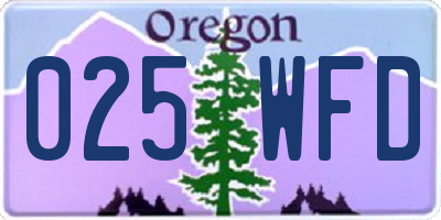 OR license plate 025WFD