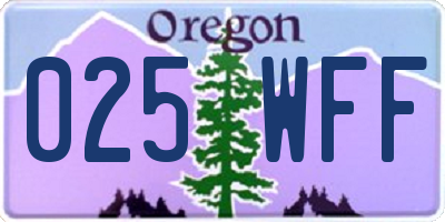 OR license plate 025WFF