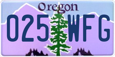 OR license plate 025WFG
