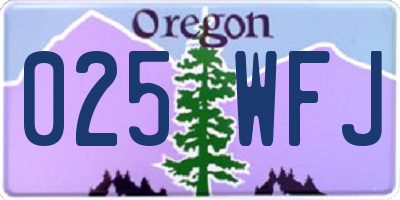 OR license plate 025WFJ