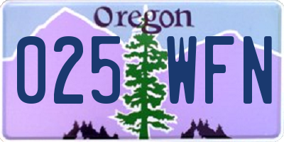 OR license plate 025WFN