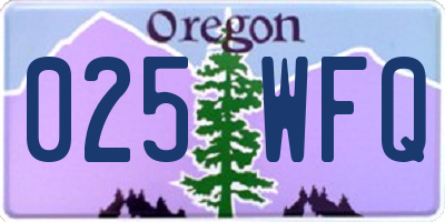 OR license plate 025WFQ