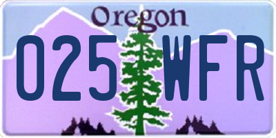 OR license plate 025WFR