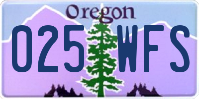 OR license plate 025WFS