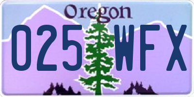 OR license plate 025WFX