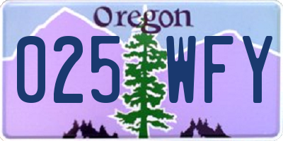 OR license plate 025WFY