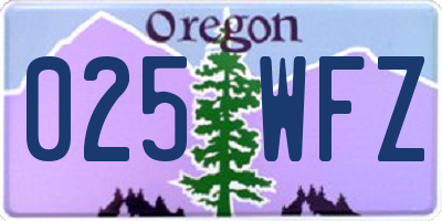 OR license plate 025WFZ
