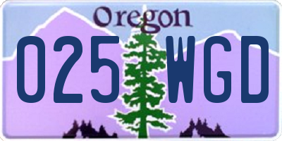 OR license plate 025WGD
