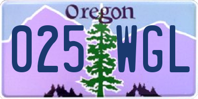 OR license plate 025WGL