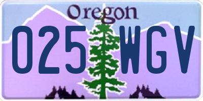 OR license plate 025WGV
