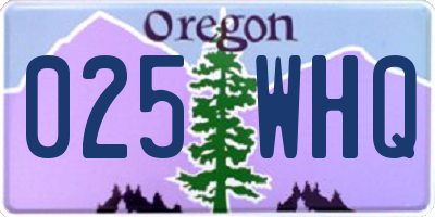 OR license plate 025WHQ