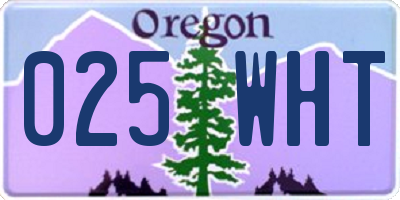OR license plate 025WHT