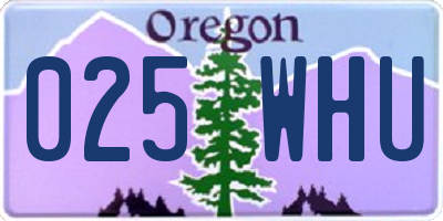 OR license plate 025WHU