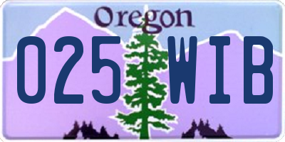 OR license plate 025WIB