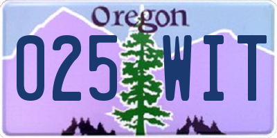 OR license plate 025WIT