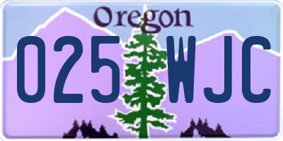 OR license plate 025WJC
