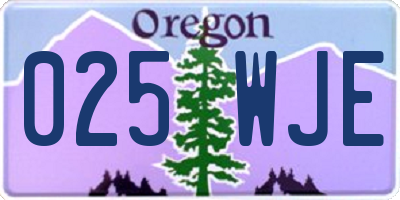 OR license plate 025WJE