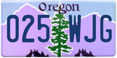 OR license plate 025WJG