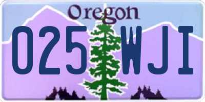 OR license plate 025WJI