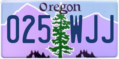 OR license plate 025WJJ